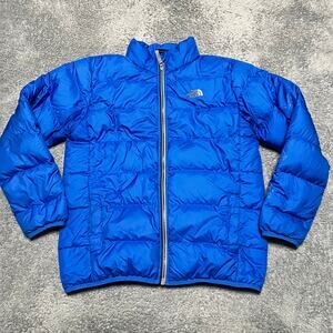 North Face Jacket Boys XL 18-20 Blue 550 Puffer Goose Down Winter Warm Coat